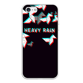 Чехол для iPhone 5/5S матовый с принтом Heavy Rain (Glitch) в Курске, Силикон | Область печати: задняя сторона чехла, без боковых панелей | 3d | game | glitch | heavy rain | геометрия | глитч | игра | надпись | оригами | хеви рейн