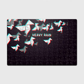 Пазл магнитный 126 элементов с принтом Heavy Rain (Glitch). в Курске, полимерный материал с магнитным слоем | 126 деталей, размер изделия —  180*270 мм | 3d | game | glitch | heavy rain | геометрия | глитч | игра | надпись | оригами | хеви рейн