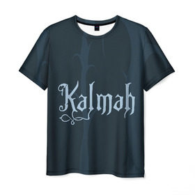 Мужская футболка 3D с принтом группа Kalmah в Курске, 100% полиэфир | прямой крой, круглый вырез горловины, длина до линии бедер | death | kalmah | metal | группа | деревья | лес | логотип | метал | музыка | ночь | фантазия | эмблема