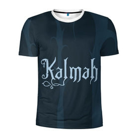 Мужская футболка 3D спортивная с принтом группа Kalmah в Курске, 100% полиэстер с улучшенными характеристиками | приталенный силуэт, круглая горловина, широкие плечи, сужается к линии бедра | Тематика изображения на принте: death | kalmah | metal | группа | деревья | лес | логотип | метал | музыка | ночь | фантазия | эмблема