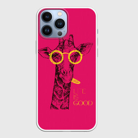 Чехол для iPhone 13 Pro Max с принтом Life is good в Курске,  |  | african | animal | giraffe | inscription | life is good | look | pink | pop art | tongue | yellow | африканское | взгляд | желтый | животное | жизнь хороша | жираф | надпись | очки | поп   арт | розовый | язык
