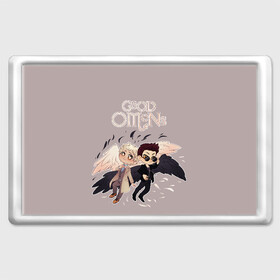 Магнит 45*70 с принтом Good Omens в Курске, Пластик | Размер: 78*52 мм; Размер печати: 70*45 | good | omens | sheen | tennant | азирафель | ангел | благие знамения | демон | кроули | падший | теннант | шин