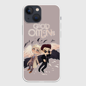 Чехол для iPhone 13 mini с принтом Good Omens в Курске,  |  | good | omens | sheen | tennant | азирафель | ангел | благие знамения | демон | кроули | падший | теннант | шин