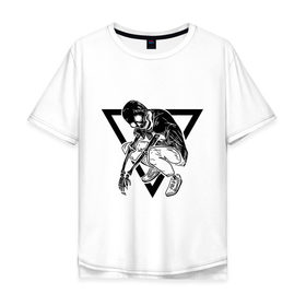 Мужская футболка хлопок Oversize с принтом Triangle Skull в Курске, 100% хлопок | свободный крой, круглый ворот, “спинка” длиннее передней части | bone | bones | кости | треугольник | череп