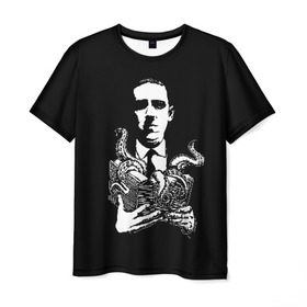 Мужская футболка 3D с принтом Лавкрафт в Курске, 100% полиэфир | прямой крой, круглый вырез горловины, длина до линии бедер | cthulhu | cthulhu fhtagn | lovecraft | ктулху