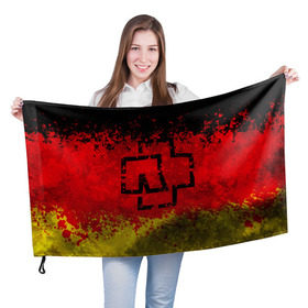 Флаг 3D с принтом Rammstein (Флаг). в Курске, 100% полиэстер | плотность ткани — 95 г/м2, размер — 67 х 109 см. Принт наносится с одной стороны | 3d | hard | logo | metal | music | rammstein | rock | брызги красок | знак | лого | метал | музыка | рамштайн | рок | символ | текстура | флаг rammstein