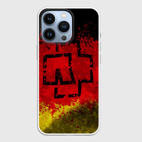 Чехол для iPhone 13 Pro с принтом Rammstein (Флаг). в Курске,  |  | Тематика изображения на принте: 3d | hard | logo | metal | music | rammstein | rock | брызги красок | знак | лого | метал | музыка | рамштайн | рок | символ | текстура | флаг rammstein