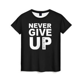 Женская футболка 3D с принтом NEVER GIVE UP САЛАХ в Курске, 100% полиэфир ( синтетическое хлопкоподобное полотно) | прямой крой, круглый вырез горловины, длина до линии бедер | liverpool | never give up | salah | ливерпуль | салах