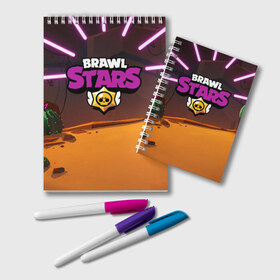 Блокнот с принтом Brawl Stars в Курске, 100% бумага | 48 листов, плотность листов — 60 г/м2, плотность картонной обложки — 250 г/м2. Листы скреплены удобной пружинной спиралью. Цвет линий — светло-серый
 | brawl | bs | fails | leon | stars | supercell | tick | бой | босс | бравл | броубол | бс | герои | драка | звезд | осада | сейф | старс | цель