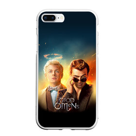 Чехол для iPhone 7Plus/8 Plus матовый с принтом Good Omens в Курске, Силикон | Область печати: задняя сторона чехла, без боковых панелей | good | omens | sheen | tennant | азирафель | ангел | благие знамения | демон | кроули | падший | теннант | шин