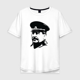 Футболка хлопок Оверсайз с принтом Сталин в Курске, 100% хлопок | свободный крой, круглый ворот, “спинка” длиннее передней части | stalin | ussr | иосиф сталин | коммунизм | комунизм | ссср | сталин