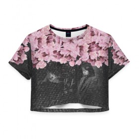 Женская футболка Cropp-top с принтом One Spring Night в Курске, 100% полиэстер | круглая горловина, длина футболки до линии талии, рукава с отворотами | весеняяночь | героисериалов | дорама | кимчжунхан | корейский | корейскийсериал | сериал | ханджимин