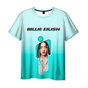 Мужская футболка 3D с принтом Billie Eilish в Курске, 100% полиэфир | прямой крой, круглый вырез горловины, длина до линии бедер | ayelish | bad guy | bellyache | bilie eilish | bilie elish | billie | billie eilish | eilish | electronic | elish | music | билли айлиш | эйлиш | элиш