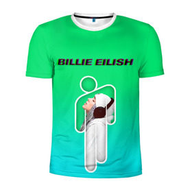 Мужская футболка 3D спортивная с принтом Billie Eilish в Курске, 100% полиэстер с улучшенными характеристиками | приталенный силуэт, круглая горловина, широкие плечи, сужается к линии бедра | ayelish | bad guy | bellyache | bilie eilish | bilie elish | billie | billie eilish | eilish | electronic | elish | music | билли айлиш | эйлиш | элиш