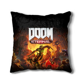 Подушка 3D с принтом DOOM Eternal в Курске, наволочка – 100% полиэстер, наполнитель – холлофайбер (легкий наполнитель, не вызывает аллергию). | состоит из подушки и наволочки. Наволочка на молнии, легко снимается для стирки | 2019 | bethesda | demon | doom | eternal | ethernal | game | games | logo | monster | runes | демон | дум | дуум | етернал | игра | игры | какодемон | кровь | лого | логотип | монстр | монстры | руны | символ | этернал