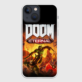 Чехол для iPhone 13 mini с принтом DOOM Eternal в Курске,  |  | 2019 | bethesda | demon | doom | eternal | ethernal | game | games | logo | monster | runes | демон | дум | дуум | етернал | игра | игры | какодемон | кровь | лого | логотип | монстр | монстры | руны | символ | этернал