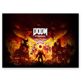 Поздравительная открытка с принтом DOOM Eternal в Курске, 100% бумага | плотность бумаги 280 г/м2, матовая, на обратной стороне линовка и место для марки
 | 2019 | bethesda | demon | doom | eternal | ethernal | game | games | logo | monster | runes | демон | дум | дуум | етернал | игра | игры | какодемон | кровь | лого | логотип | монстр | монстры | руны | символ | этернал