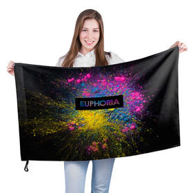 Флаг 3D с принтом сериал Euphoria в Курске, 100% полиэстер | плотность ткани — 95 г/м2, размер — 67 х 109 см. Принт наносится с одной стороны | zendaya | зендея | ру беннетт | сериал euphoria | эйфория