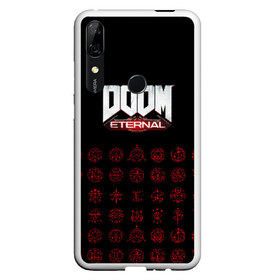 Чехол для Honor P Smart Z с принтом DOOM Eternal в Курске, Силикон | Область печати: задняя сторона чехла, без боковых панелей | 2019 | bethesda | demon | doom | eternal | ethernal | game | games | logo | monster | runes | демон | дум | дуум | етернал | игра | игры | какодемон | кровь | лого | логотип | монстр | монстры | руны | символ | этернал