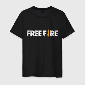 Мужская футболка хлопок с принтом Garena Free Fire в Курске, 100% хлопок | прямой крой, круглый вырез горловины, длина до линии бедер, слегка спущенное плечо. | battlegrounds | fire | free | garena | гарена | фаер | фри
