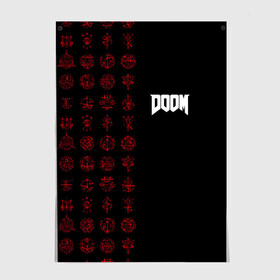 Постер с принтом DOOM - Руны в Курске, 100% бумага
 | бумага, плотность 150 мг. Матовая, но за счет высокого коэффициента гладкости имеет небольшой блеск и дает на свету блики, но в отличии от глянцевой бумаги не покрыта лаком | 2019 | bethesda | demon | doom | eternal | ethernal | game | games | logo | monster | runes | демон | дум | дуум | етернал | игра | игры | какодемон | кровь | лого | логотип | монстр | монстры | руны | символ | этернал