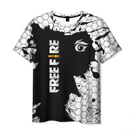 Мужская футболка 3D с принтом GARENA FREE FIRE в Курске, 100% полиэфир | прямой крой, круглый вырез горловины, длина до линии бедер | free fire | garena free fire | гарена 3 | гарена фри | гарена фри фаер | гарено. | игра garena