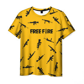 Мужская футболка 3D с принтом GARENA FREE FIRE в Курске, 100% полиэфир | прямой крой, круглый вырез горловины, длина до линии бедер | free fire | garena free fire | гарена 3 | гарена фри | гарена фри фаер | гарено. | игра garena