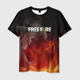 Мужская футболка 3D с принтом GARENA FREE FIRE в Курске, 100% полиэфир | прямой крой, круглый вырез горловины, длина до линии бедер | Тематика изображения на принте: free fire | garena free fire | гарена 3 | гарена фри | гарена фри фаер | гарено. | игра garena