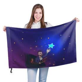 Флаг 3D с принтом JONY Звезда в Курске, 100% полиэстер | плотность ткани — 95 г/м2, размер — 67 х 109 см. Принт наносится с одной стороны | jony | звезда | лали | певец | тыменяпленила | янея