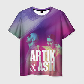 Мужская футболка 3D с принтом Asti & Artik в Курске, 100% полиэфир | прямой крой, круглый вырез горловины, длина до линии бедер | 7 | astiartik | грустныйдэнс | невероятно | неделимы | подгипнозом