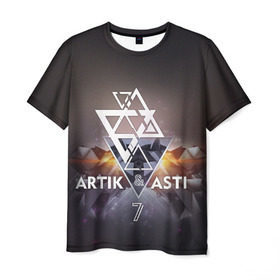 Мужская футболка 3D с принтом ARTIK & ASTI 7 в Курске, 100% полиэфир | прямой крой, круглый вырез горловины, длина до линии бедер | 7 | astiartik | грустныйдэнс | невероятно | неделимы | подгипнозом