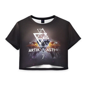 Женская футболка Cropp-top с принтом ARTIK & ASTI 7 в Курске, 100% полиэстер | круглая горловина, длина футболки до линии талии, рукава с отворотами | 7 | astiartik | грустныйдэнс | невероятно | неделимы | подгипнозом
