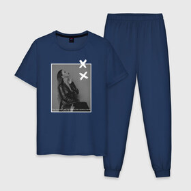 Мужская пижама хлопок с принтом Грустный дэнс в Курске, 100% хлопок | брюки и футболка прямого кроя, без карманов, на брюках мягкая резинка на поясе и по низу штанин
 | 7 | astiartik | грустныйдэнс | невероятно | неделимы | подгипнозом