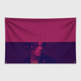 Флаг-баннер с принтом Алексеев в Курске, 100% полиэстер | размер 67 х 109 см, плотность ткани — 95 г/м2; по краям флага есть четыре люверса для крепления | alekseev | алексеев | моязвезда | певец | целуй