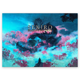 Поздравительная открытка с принтом Sekiro в Курске, 100% бумага | плотность бумаги 280 г/м2, матовая, на обратной стороне линовка и место для марки
 | sekiro | shadows die twice | секиро | сэкиро