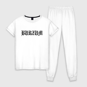 Женская пижама хлопок с принтом Burzum в Курске, 100% хлопок | брюки и футболка прямого кроя, без карманов, на брюках мягкая резинка на поясе и по низу штанин | burzum | ghotic | варг викернес | мрак | тьма