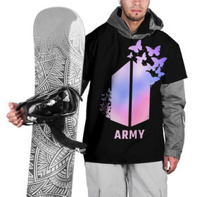 Накидка на куртку 3D с принтом BTS ARMY в Курске, 100% полиэстер |  | Тематика изображения на принте: army | bangtan boys | beyond the scene | bts | k pop | kpop | love yourself | бтс | к поп
