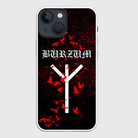 Чехол для iPhone 13 mini с принтом Burzum Algiz Rune в Курске,  |  | Тематика изображения на принте: algiz | art | burz | burzum | horror | logo | merch | music | rune | альгиз | арт | бурз | бурзум | варг викернес | группа | логотип | мерч | метал | мистика | музыка | надпись | норвегия | норвежская группа | норги | руна | толкиен