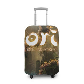 Чехол для чемодана 3D с принтом Ori and the Blind Forest в Курске, 86% полиэфир, 14% спандекс | двустороннее нанесение принта, прорези для ручек и колес | blind forest | ori | sein | белка | гумо | кошка | куро | лиса | нару | непроглядный лес | ори | платформер | птенец | сейн | сова