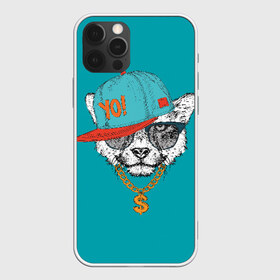 Чехол для iPhone 12 Pro Max с принтом Гепард в кепке в Курске, Силикон |  | animal | beast | cap | chain | cheetah | dollar | gold | head | гепард | голова | доллар | животное | зверь | золото | кепка | очки | цепь