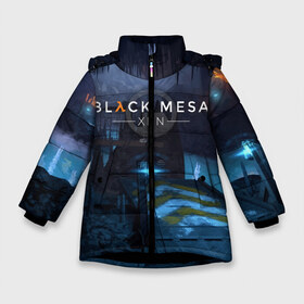 Зимняя куртка для девочек 3D с принтом HALF-LIFE - Black Mesa XEN в Курске, ткань верха — 100% полиэстер; подклад — 100% полиэстер, утеплитель — 100% полиэстер. | длина ниже бедра, удлиненная спинка, воротник стойка и отстегивающийся капюшон. Есть боковые карманы с листочкой на кнопках, утяжки по низу изделия и внутренний карман на молнии. 

Предусмотрены светоотражающий принт на спинке, радужный светоотражающий элемент на пуллере молнии и на резинке для утяжки. | black | counter | csgo | freeman | gordon | half | half life | halflife | lambda | life | logo | mesa | portal | strike | xen | гордон | контр | лайф | лого | портал | символ | страйк | фримен | халф | халф лайф | халфлайф