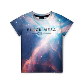 Детская футболка 3D с принтом HALF-LIFE - Black Mesa: XEN в Курске, 100% гипоаллергенный полиэфир | прямой крой, круглый вырез горловины, длина до линии бедер, чуть спущенное плечо, ткань немного тянется | black | counter | csgo | freeman | gordon | half | half life | halflife | lambda | life | logo | mesa | portal | strike | xen | гордон | контр | лайф | лого | портал | символ | страйк | фримен | халф | халф лайф | халфлайф