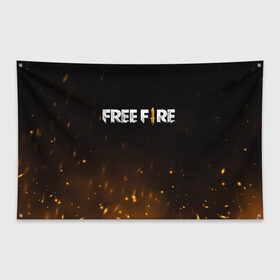 Флаг-баннер с принтом FREE FIRE в Курске, 100% полиэстер | размер 67 х 109 см, плотность ткани — 95 г/м2; по краям флага есть четыре люверса для крепления | battle | battlegrounds | fire | free | game | games | garena | logo | mobile | royale | батлграунд | битва | гарена | гарено | игра | игры | королевская | лого | логотип | мобайл | онлайн | символ | фаер | фаир | фри