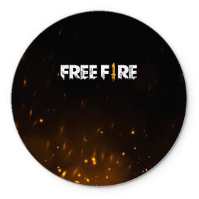 Коврик для мышки круглый с принтом FREE FIRE в Курске, резина и полиэстер | круглая форма, изображение наносится на всю лицевую часть | battle | battlegrounds | fire | free | game | games | garena | logo | mobile | royale | батлграунд | битва | гарена | гарено | игра | игры | королевская | лого | логотип | мобайл | онлайн | символ | фаер | фаир | фри