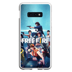 Чехол для Samsung S10E с принтом FREE FIRE в Курске, Силикон | Область печати: задняя сторона чехла, без боковых панелей | battle | battlegrounds | fire | free | game | games | garena | logo | mobile | royale | батлграунд | битва | гарена | гарено | игра | игры | королевская | лого | логотип | мобайл | онлайн | символ | фаер | фаир | фри