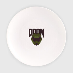 Тарелка с принтом DOOM в Курске, фарфор | диаметр - 210 мм
диаметр для нанесения принта - 120 мм | doom | doom eternal | game | minimalism | игры | минимализм