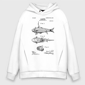 Мужское худи Oversize хлопок с принтом Patent - Artificial bait в Курске, френч-терри — 70% хлопок, 30% полиэстер. Мягкий теплый начес внутри —100% хлопок | боковые карманы, эластичные манжеты и нижняя кромка, капюшон на магнитной кнопке | patent | воблер | идея | история | крючок | патент | приманка | разработка | рыбак | рыбалка | туризм | удочка | чертеж | чертежи