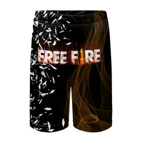 Детские спортивные шорты 3D с принтом FREE FIRE в Курске,  100% полиэстер
 | пояс оформлен широкой мягкой резинкой, ткань тянется
 | free fire | free fire pc | game | garena | mobile game | royale | trsffb | битва онлайн | гарена | игра | огонь | свободный огонь | фри фаер