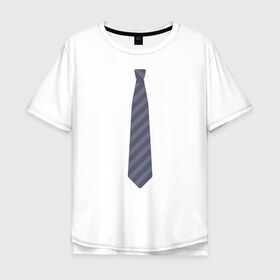 Мужская футболка хлопок Oversize с принтом Business в Курске, 100% хлопок | свободный крой, круглый ворот, “спинка” длиннее передней части | business | business style | галстук | деловой стиль
