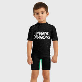 Детский купальный костюм 3D с принтом IMAGINE DRAGONS (КАПЮШОН) в Курске, Полиэстер 85%, Спандекс 15% | застежка на молнии на спине | Тематика изображения на принте: evolve | id | imagine dragons | драконы | ид